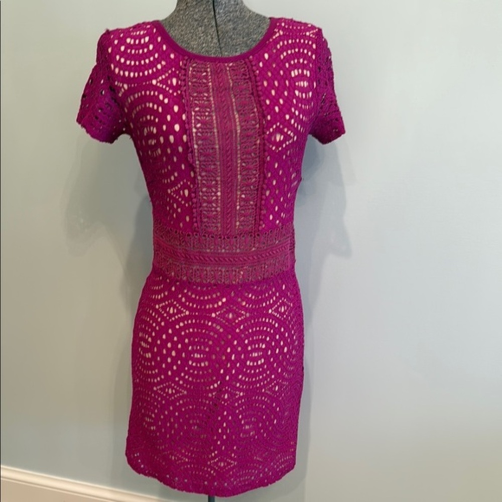 Vibrant Pink Mini Dress with Sleek Design